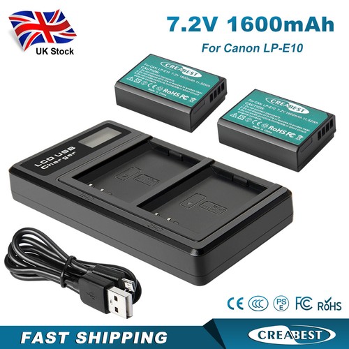 2pcs 1600mah e10 - 1600mah, lp-e10