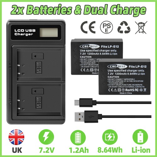 2pcs e12 battery for canon - battery,