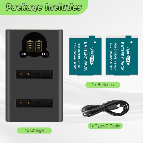 2pcs 6lh battery - nb-6l,