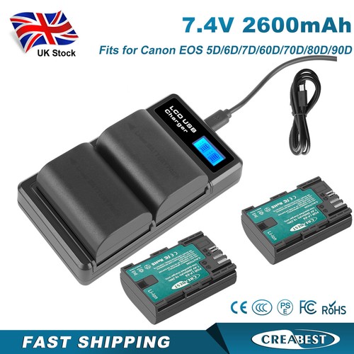 2pcs e6n battery - lp-e6, lp-e6n